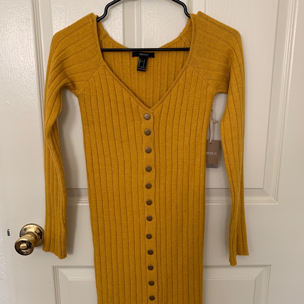 Forever 21 gold knitted  dress